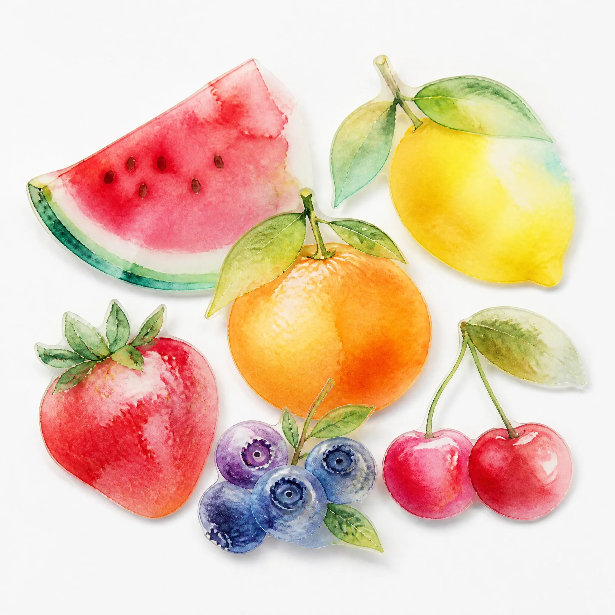 Custom Clear Stickers - watercolor fruit transparent stickers