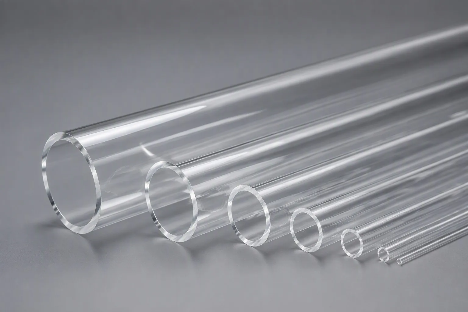 Transparent Acrylic Tubes Product Photography