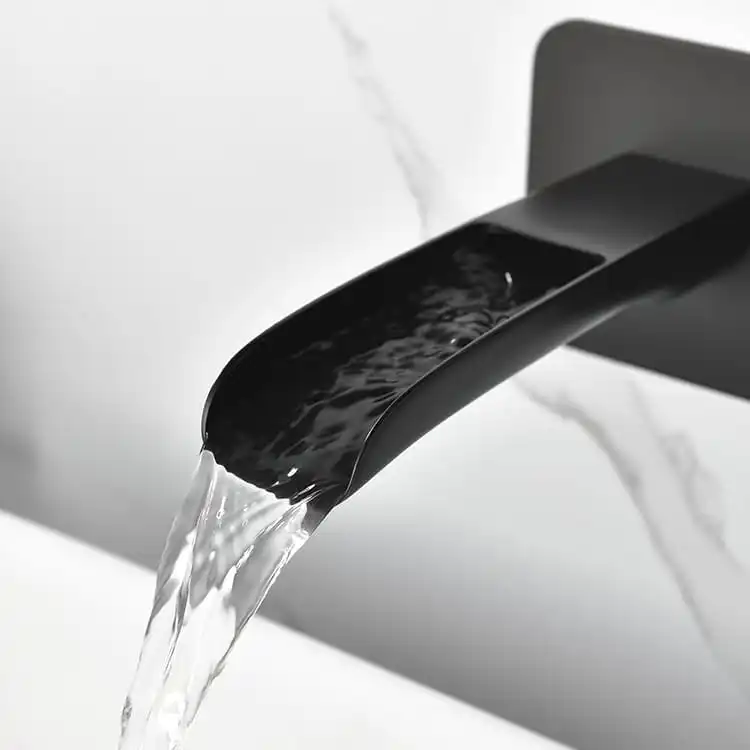Black Waterfall Wall Basin Mixer Model 94 05151 Hydro-Flow Performance black-waterfall-wall-basin-mixer-water-flow