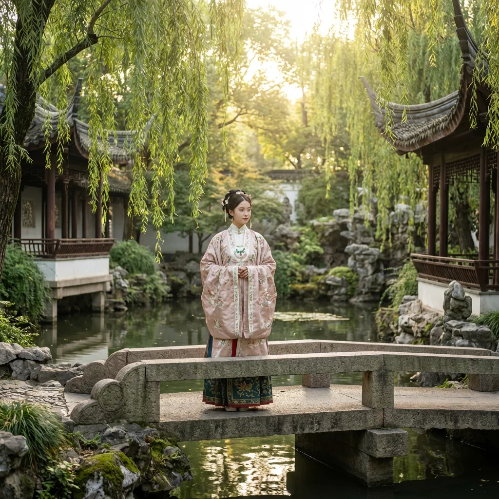 Intricate Hanfu Silk Embroidery