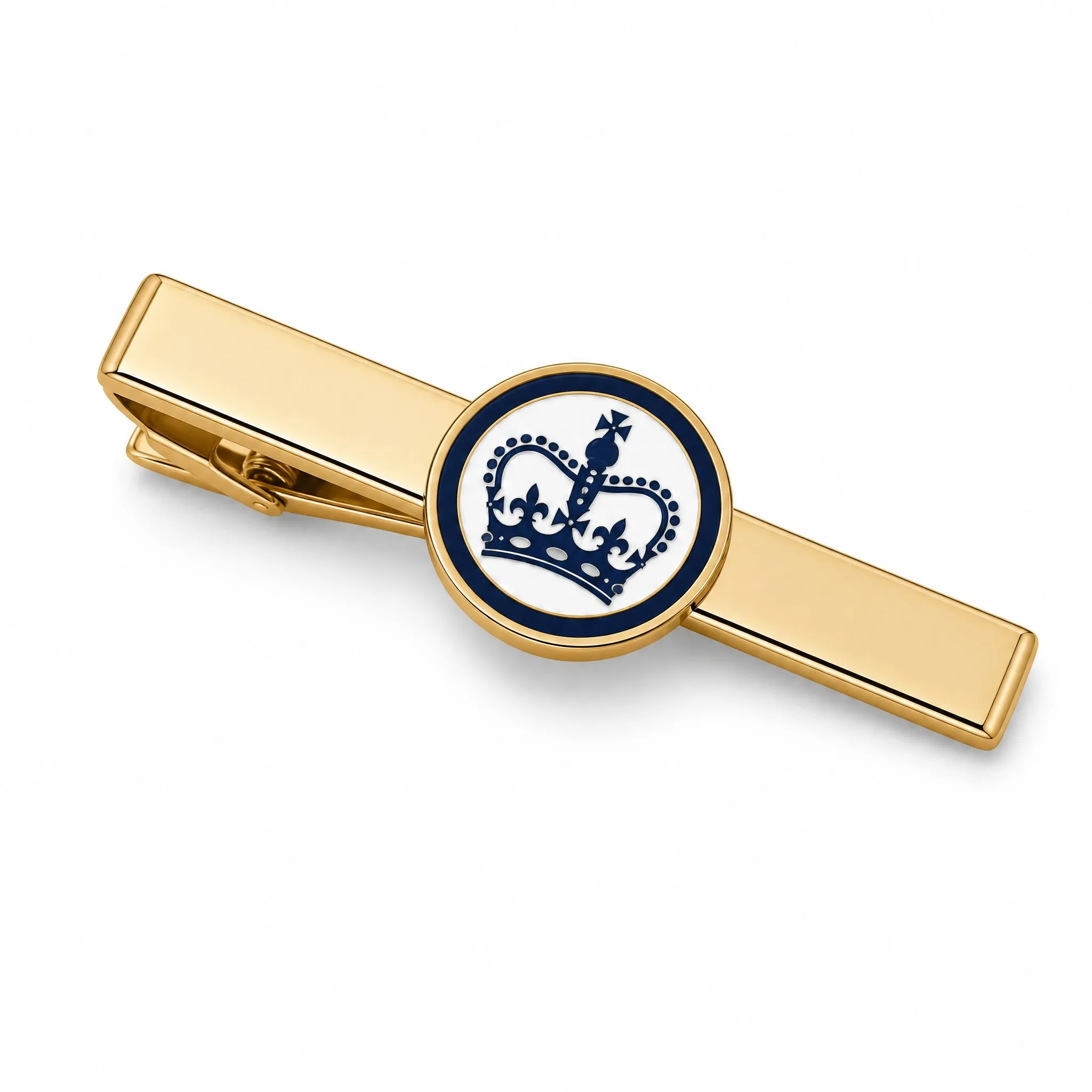 Hard enamel tie clip 45 degree angle view