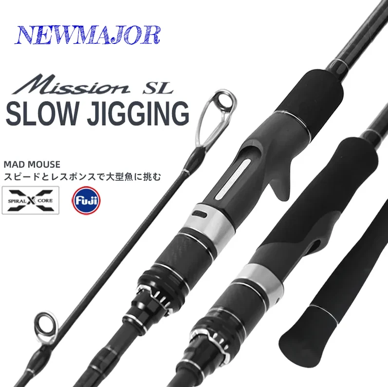 

2023 MADMOUSE Japan Full Fuji Parts Slow Jigging Rod MISSION SL 1.9M JIG80-330G Spinning/casting Boat Rod Saltwater Fishing Rod