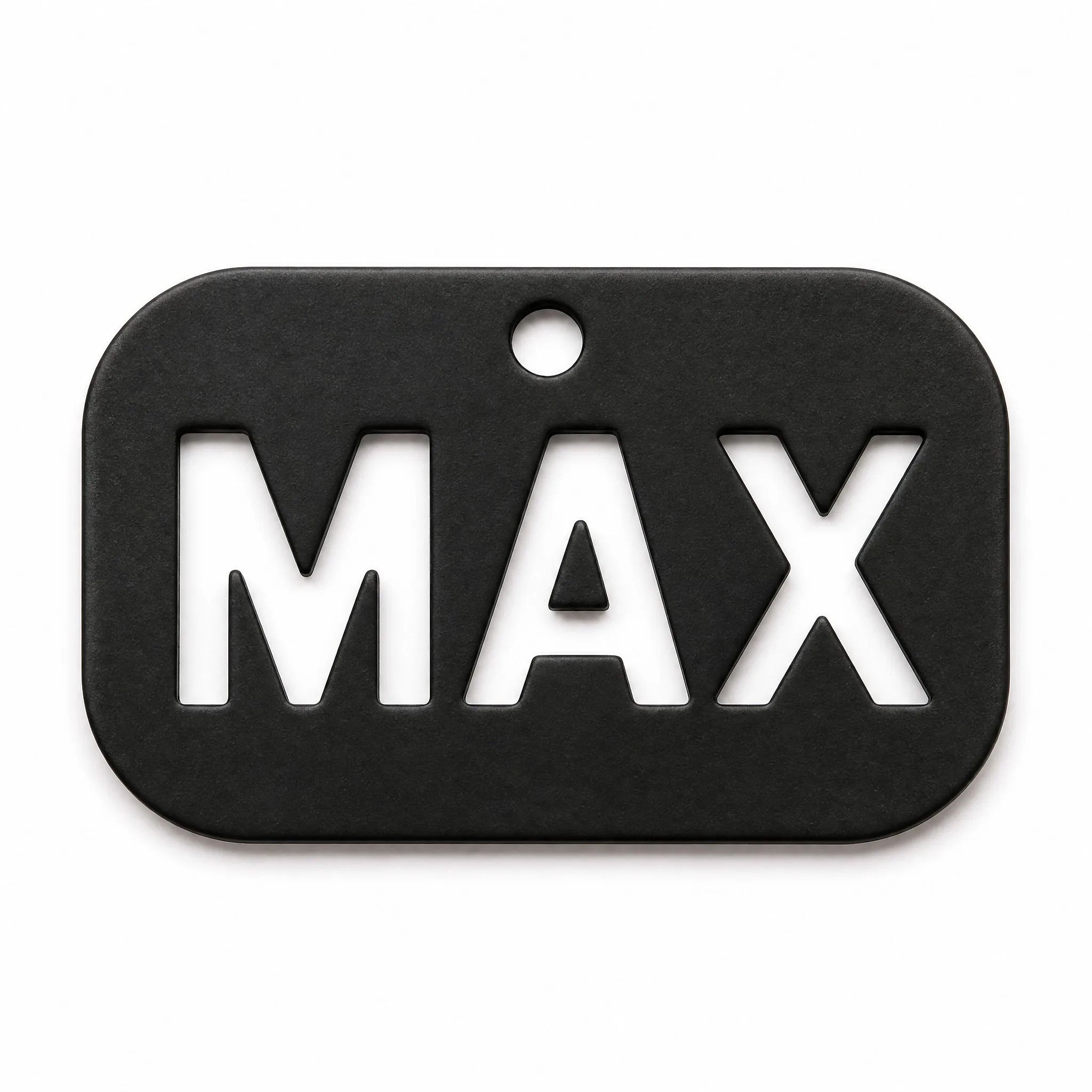 Custom Laser Cut Skeleton Dog Tag - Front View