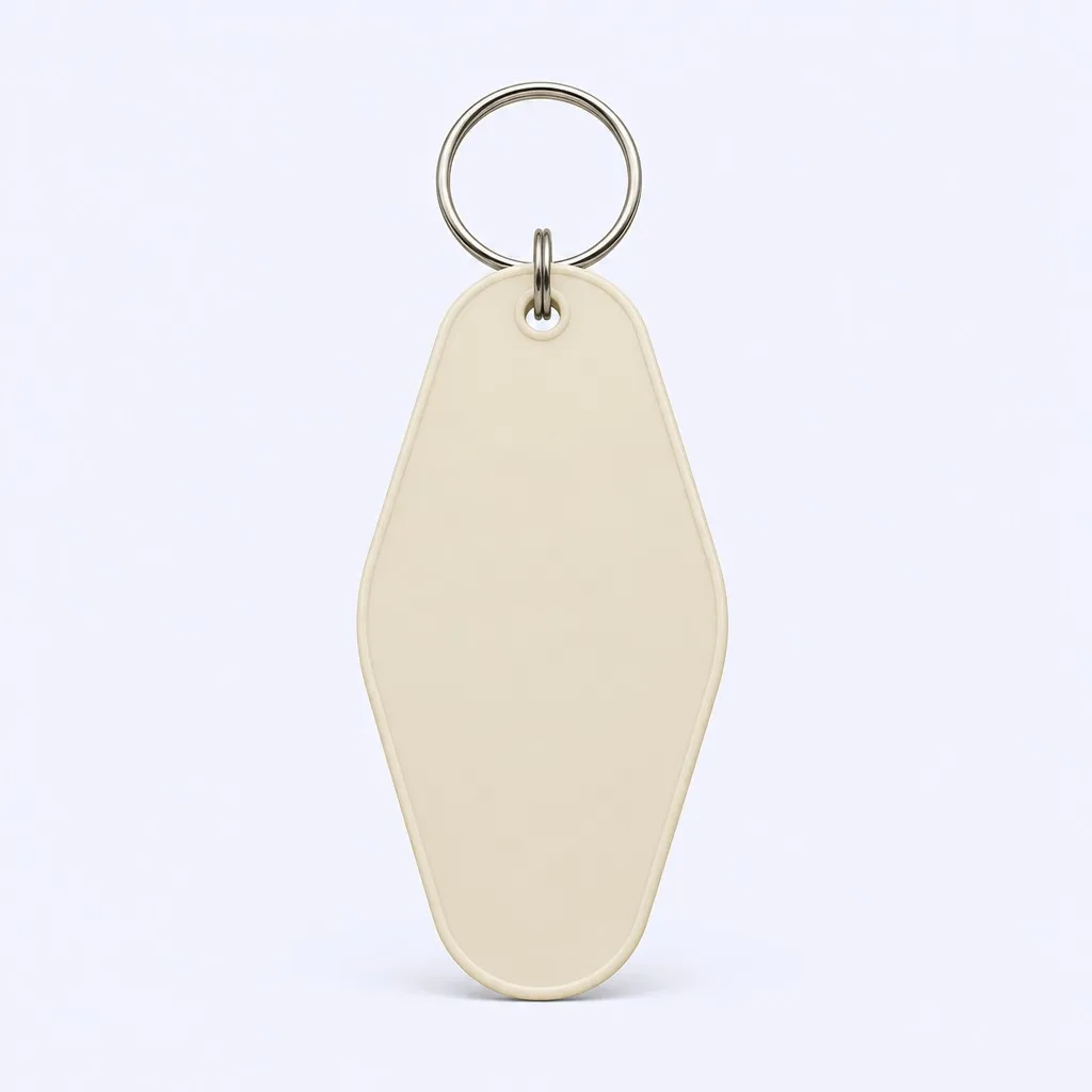 Blank motel key tag rear view