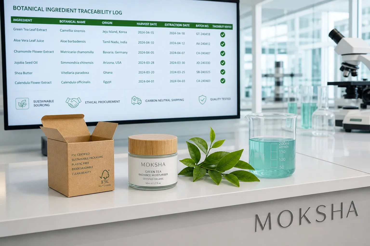 Clean Beauty OEM: COSMOS standards and minimalist skincare manufacturing at MOKSHA