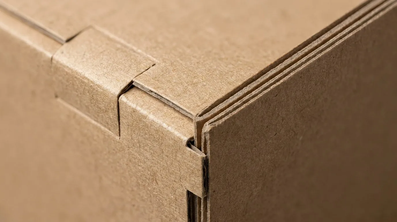 Macro shot of a reinforced triple-folded edge of a 400 GSM FBB cardboard jewelry box.