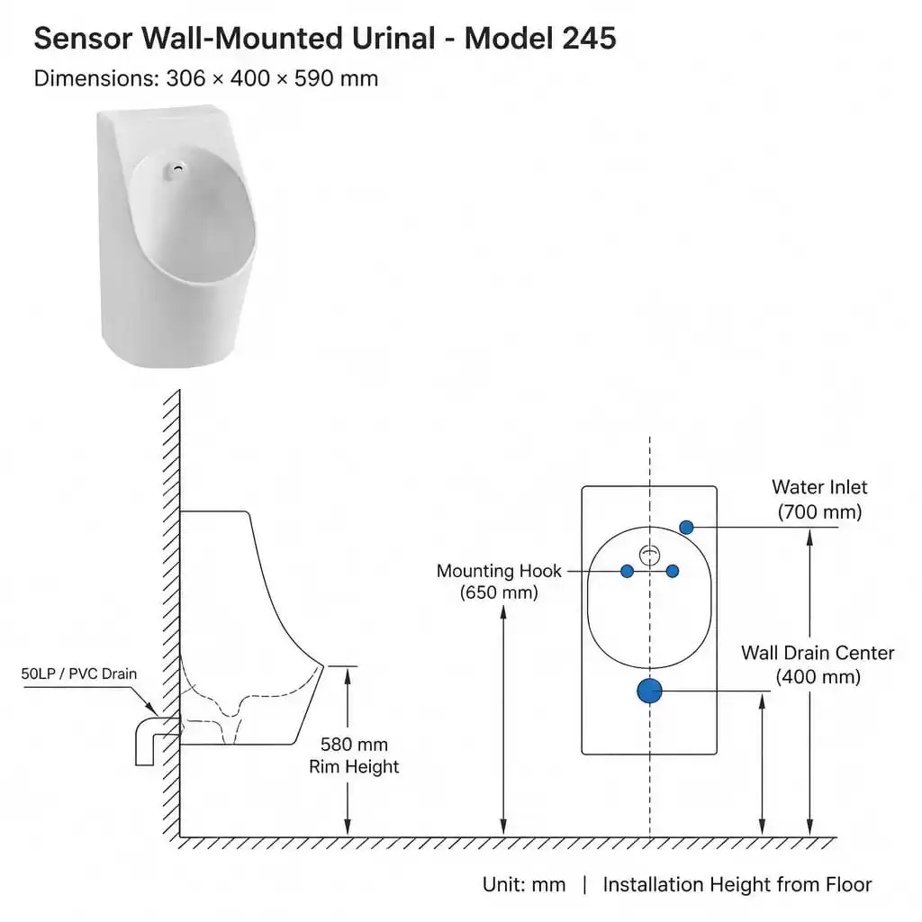sensor-wall-urinal-245-dimension-specs