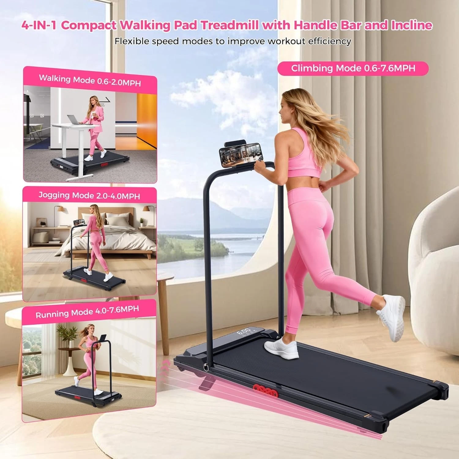 4-in-1 exercise pad walking jogging running climbing