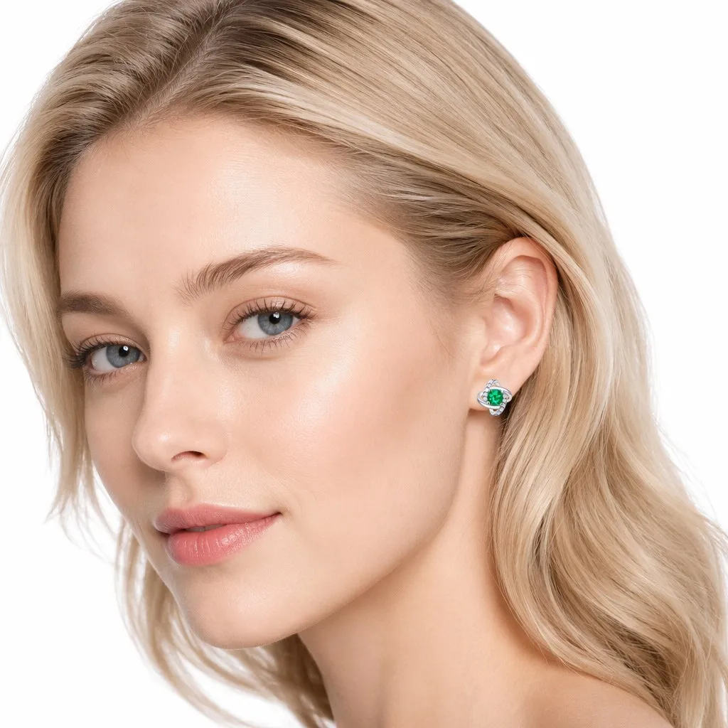 925 Sterling Silver Swirl Crystal Rhinestone Stud Earrings Claw Set Women Jewelry Gift Party Forever Star Certified