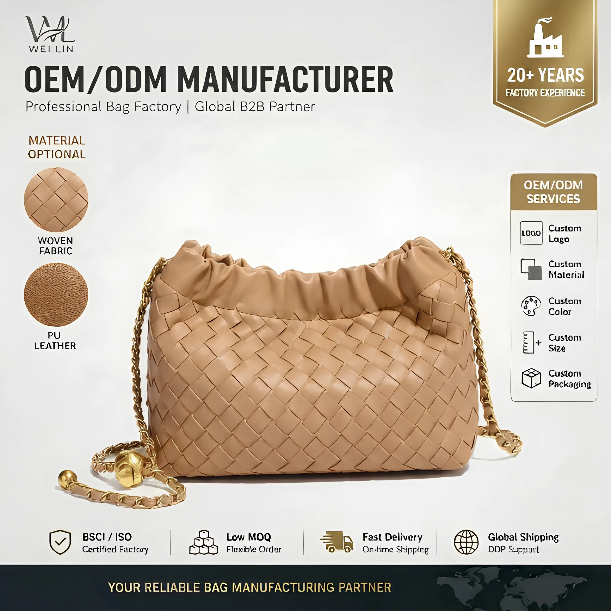 Women's PU Zipper Closure Polyester Lining New Fashion Versatile Shoulder Bag