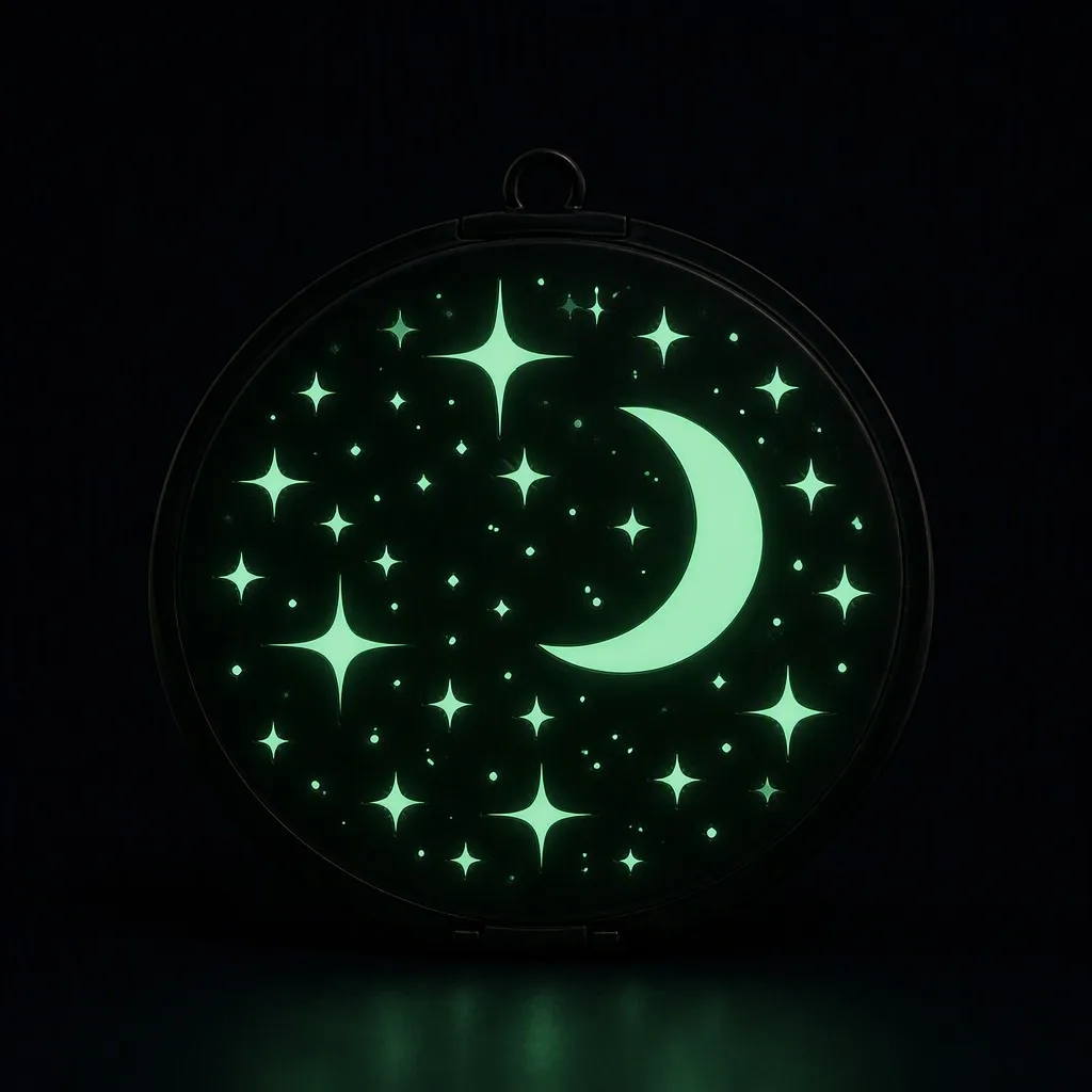 Glow in the dark makeup mirror glowing at night