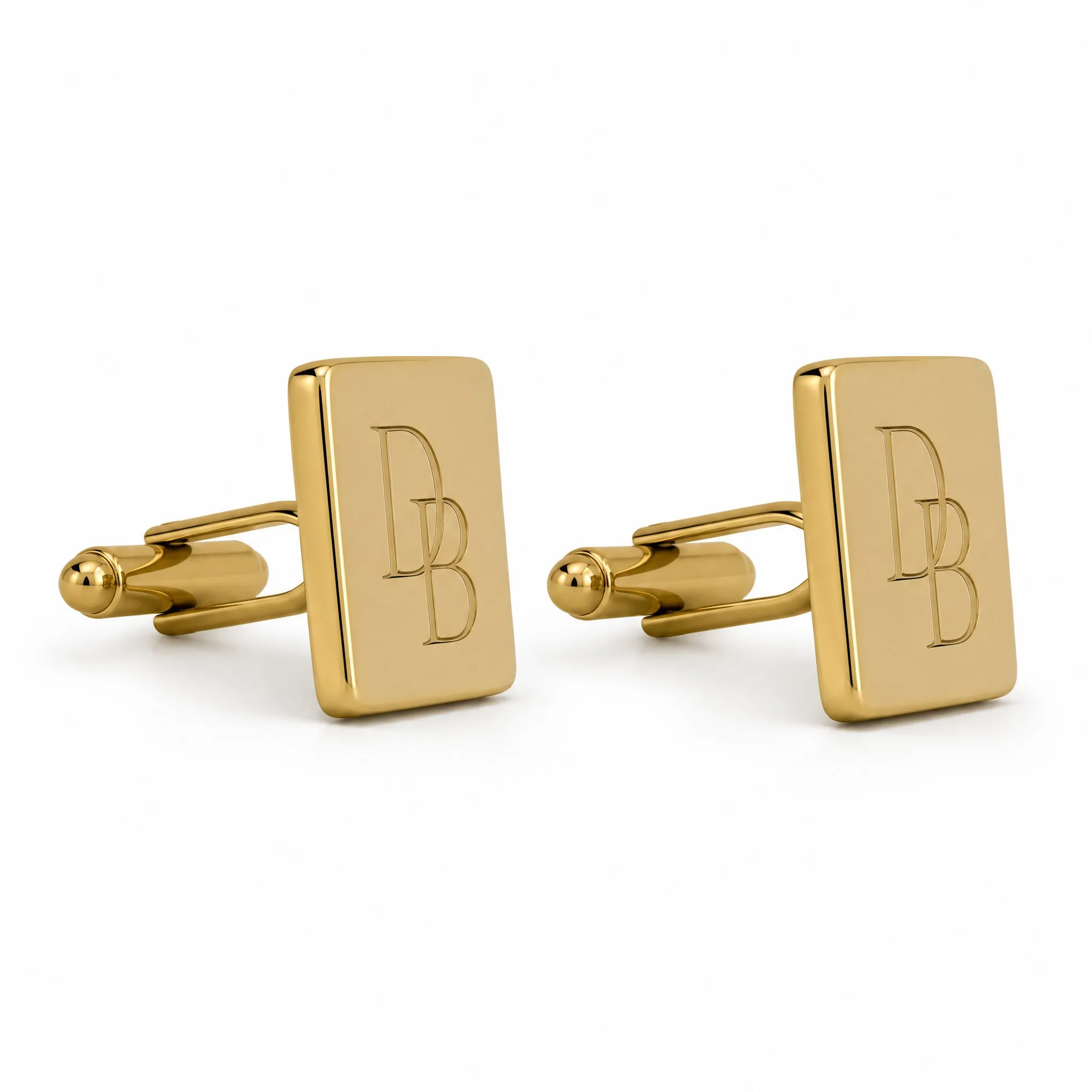 Laser engraved cufflinks whale back side profile view