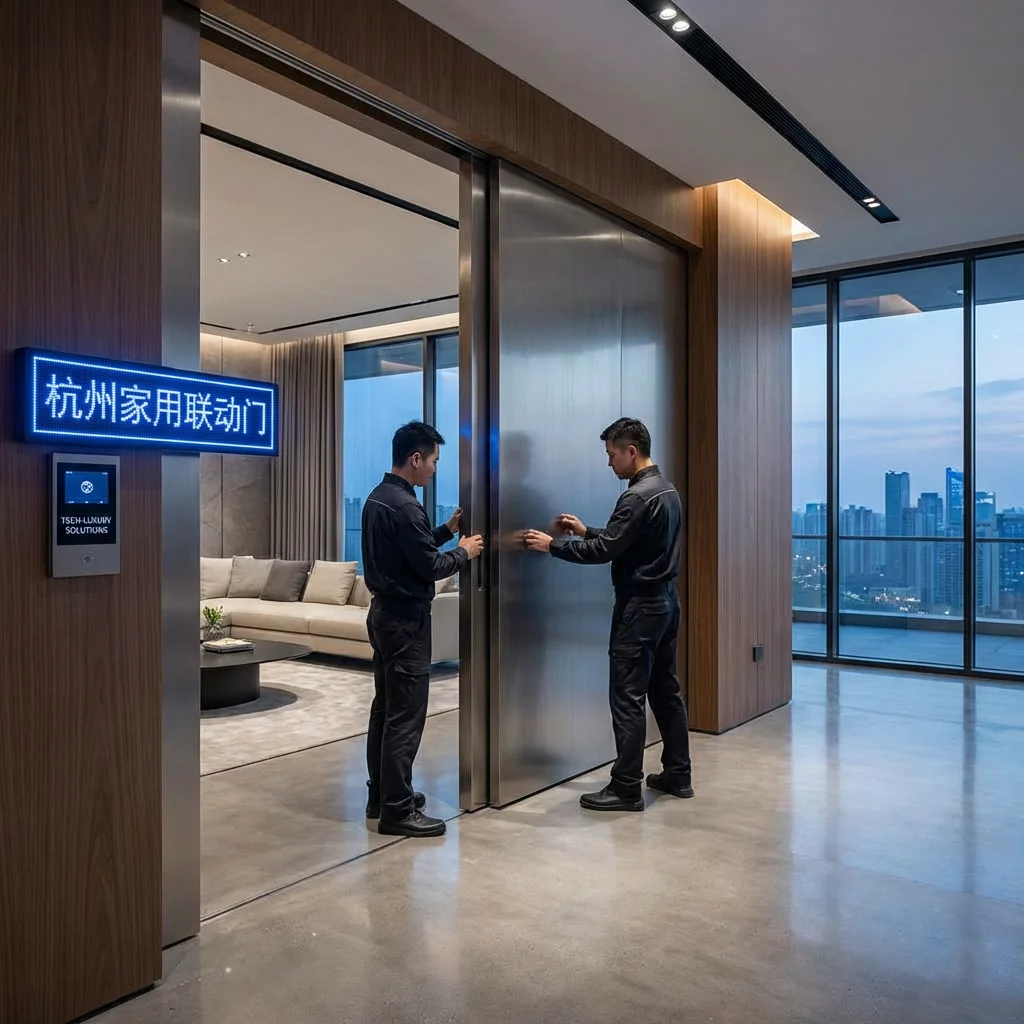 越秀金融大厦会议室对开联动门项目实拍