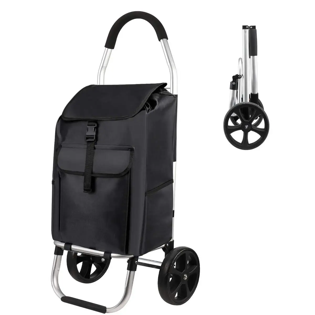 

2023 Fashion Large capacity foldable shopping cart shopping trolley bags on wheels with detachable bag
