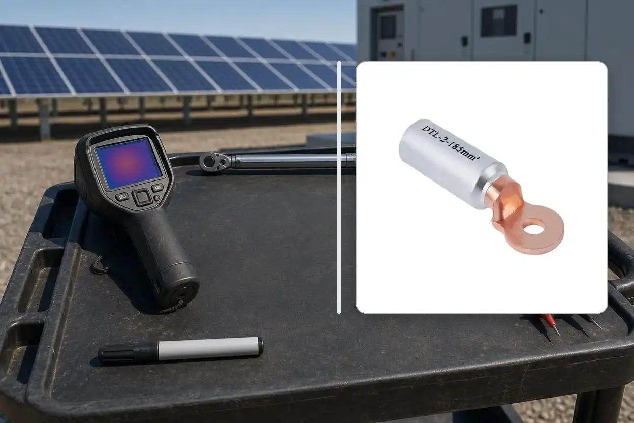 DTL-2 185 square millimetre bimetallic cable lug with solar commissioning inspection tools