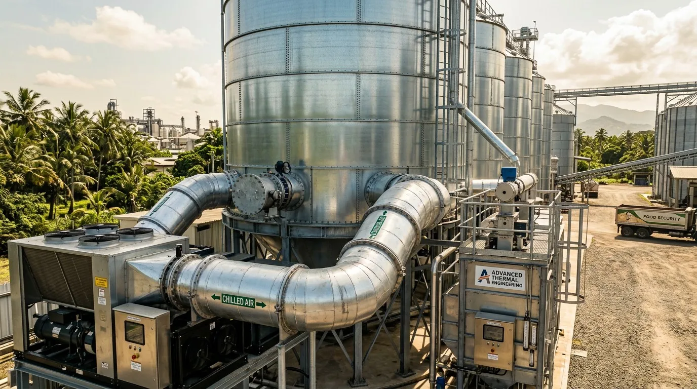 Steel Grain Silo Facility with Integrated High-Performance Grain Chilling System