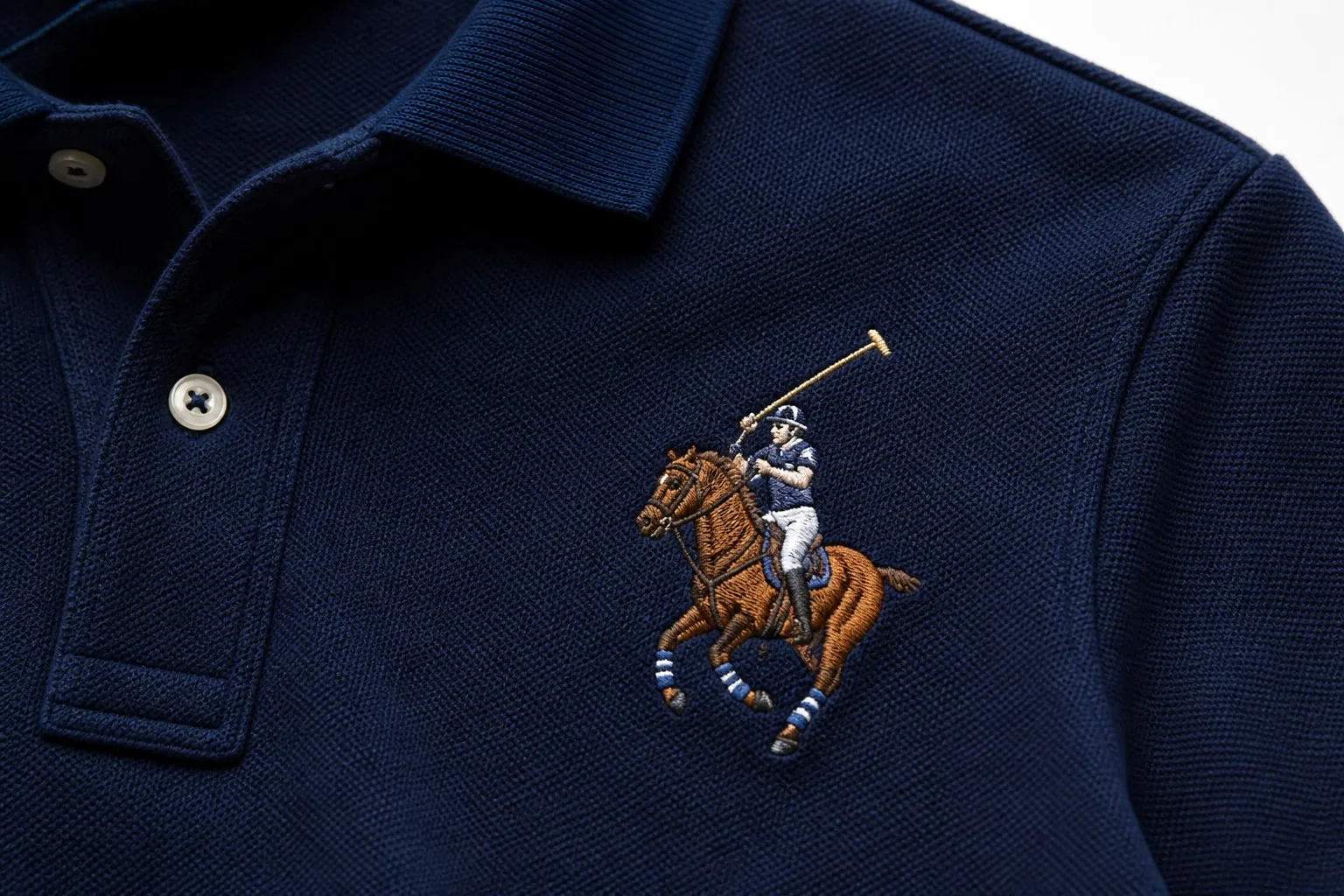 Custom embroidered polo shirt left chest logo