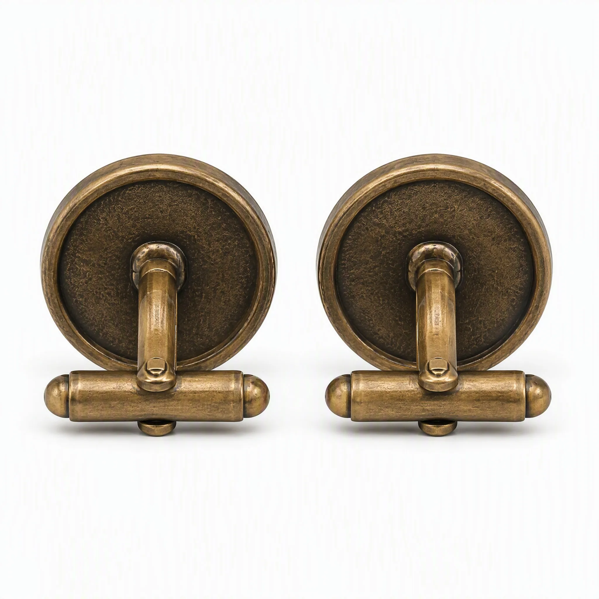 Whale back closure mechanism antique bronze cufflinks