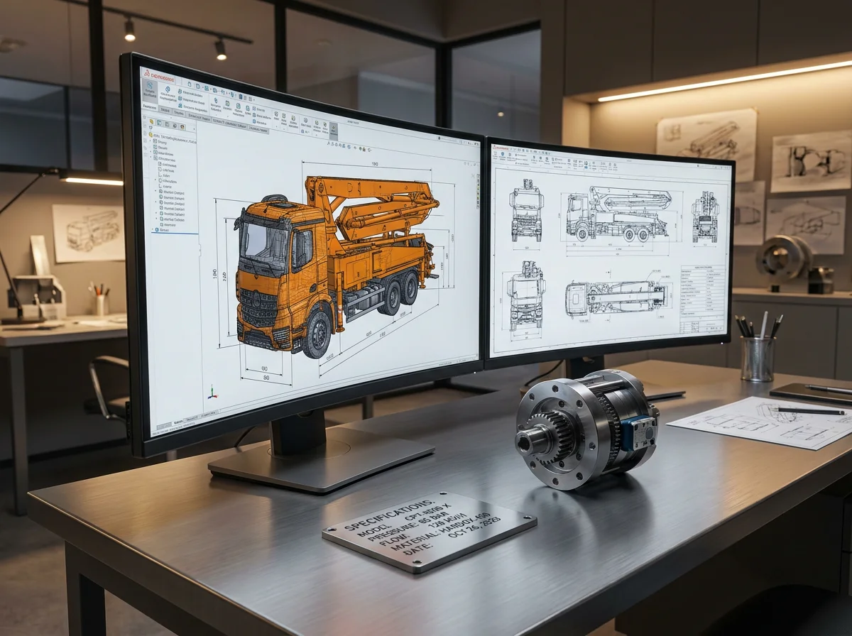 3D CAD Designing JINLIN Concrete Pump