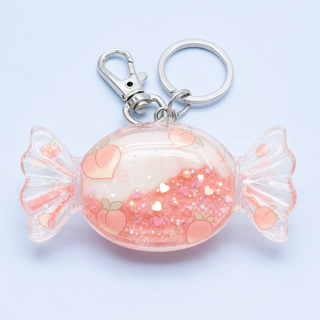 Ocean Aqua Breeze Quicksand Candy Keychain