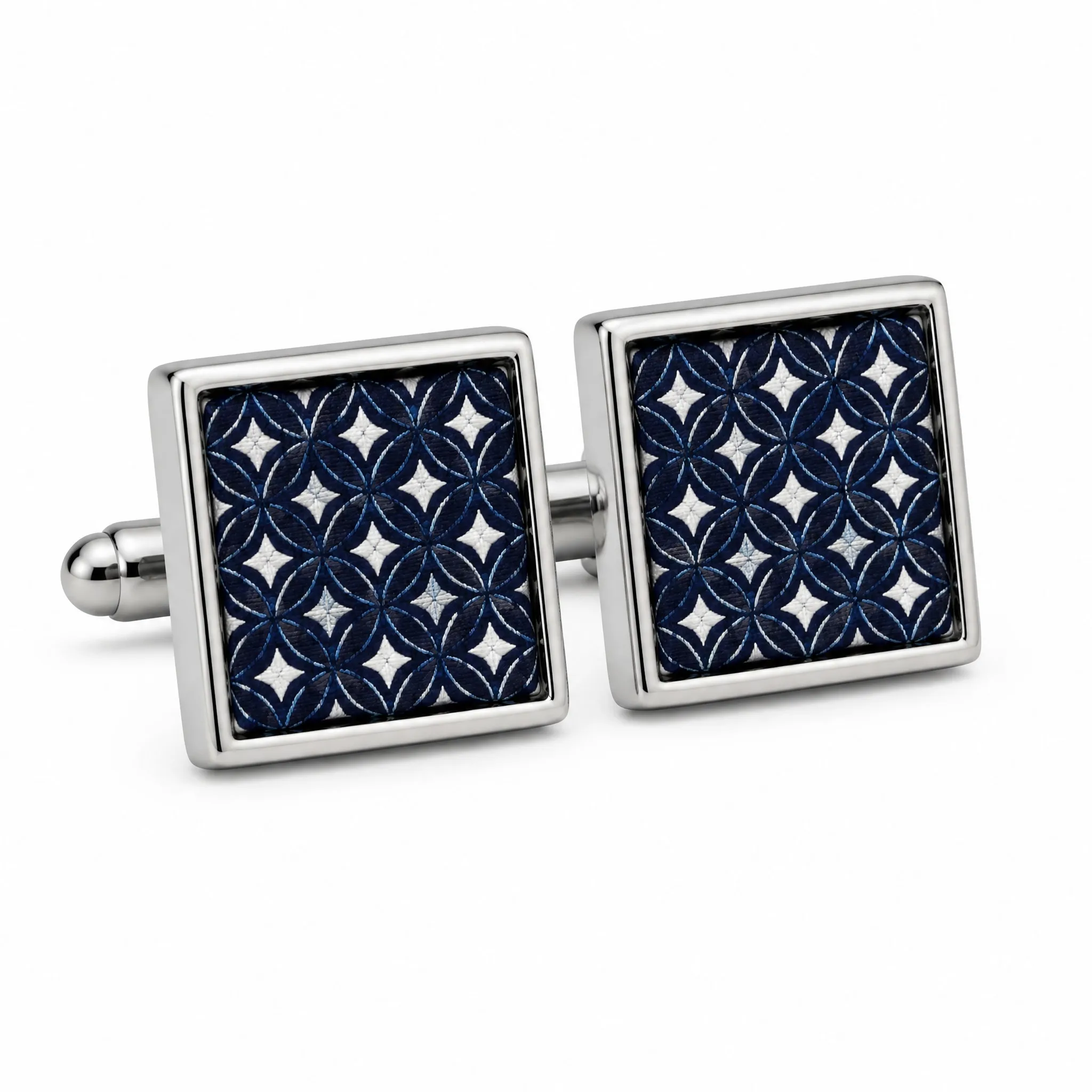 Logo printed cufflinks 45 degree angle view