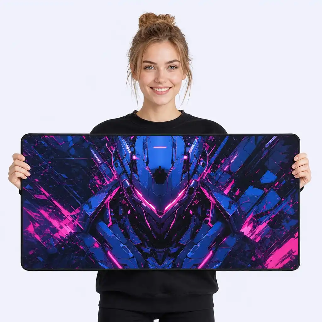 Cyberpunk Mecha Extended Mousepad Model Showcase