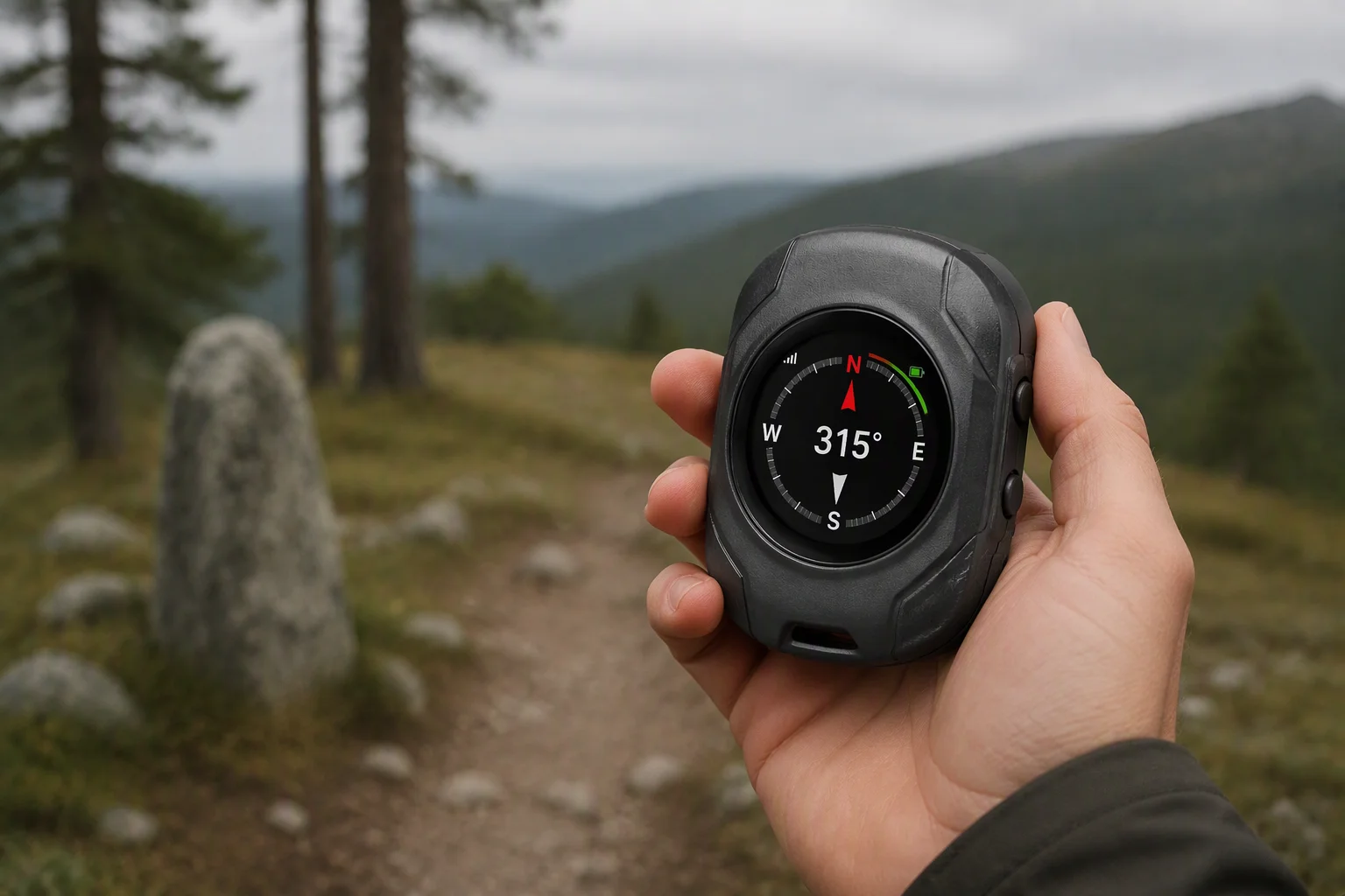 Compass tracker in use