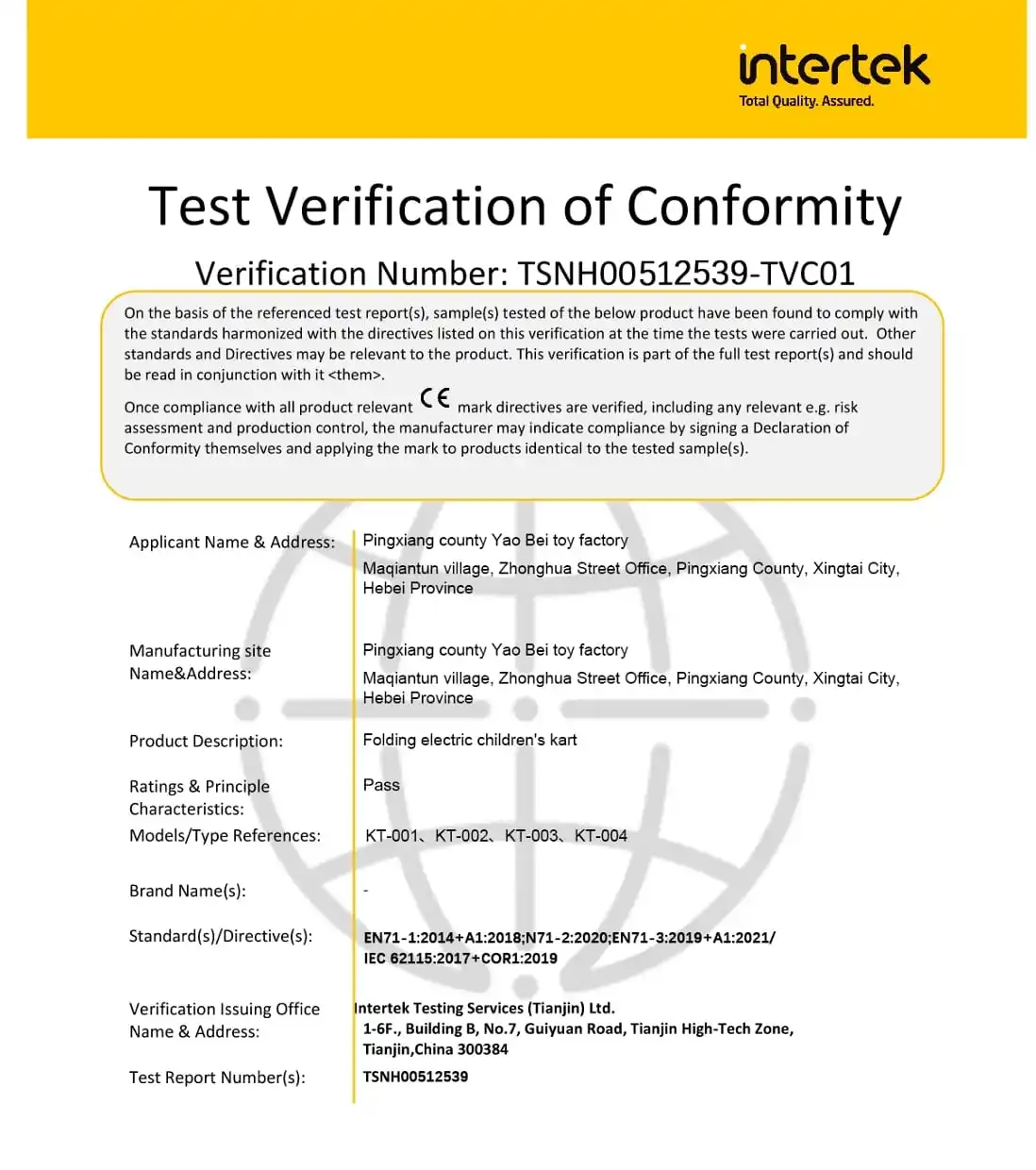 CE Certificate