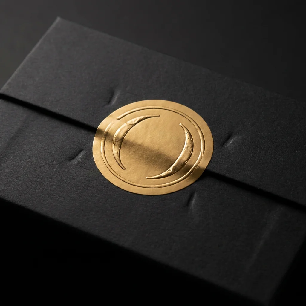 Gold Raised Logo Seals Gift Boxes