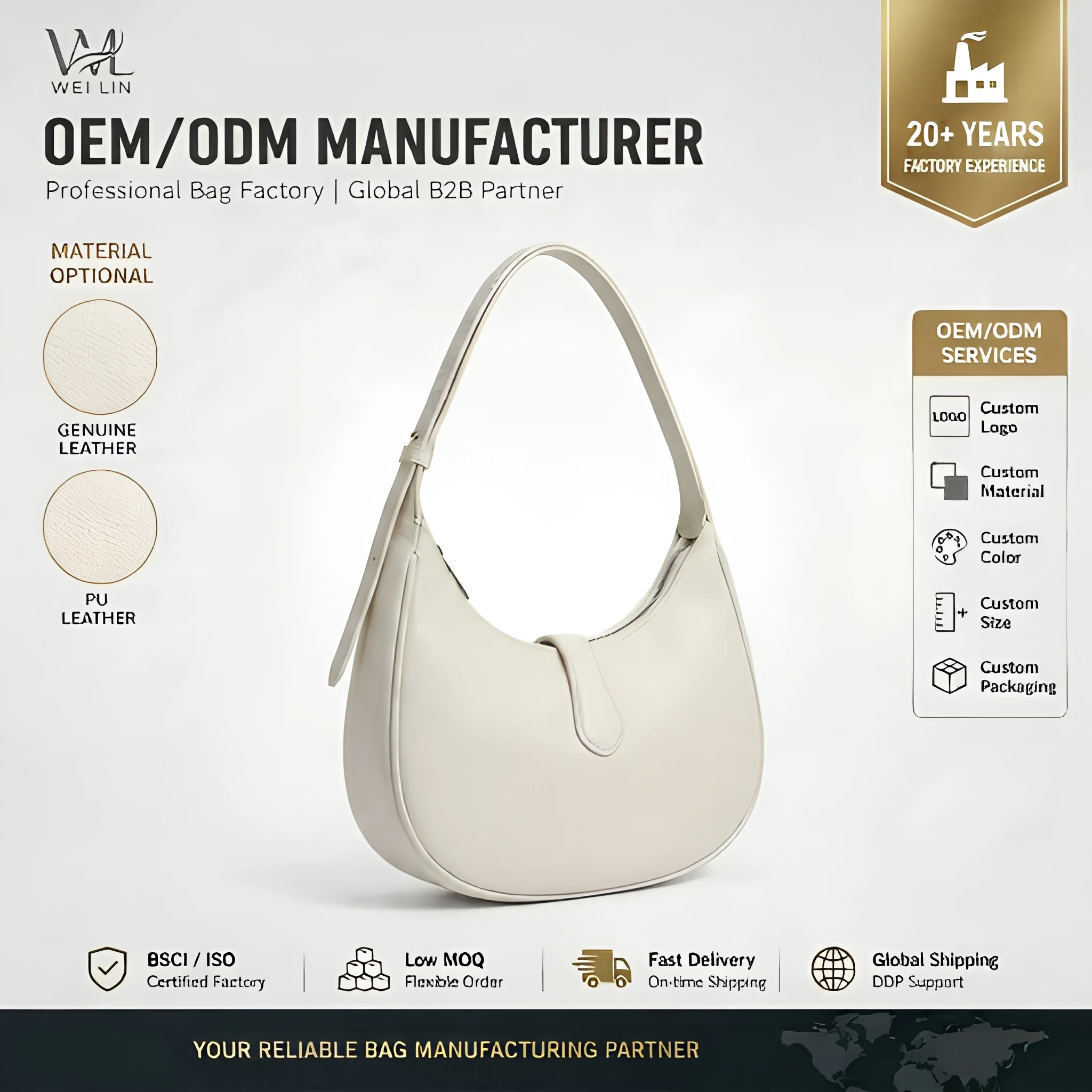 Full Grain Leather Boat Shape Dumpling Mini Bag