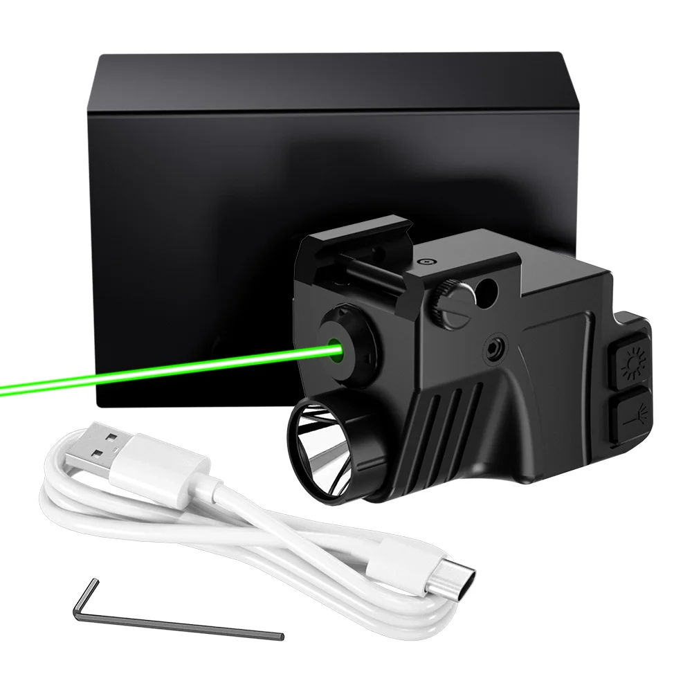 Hunting Aluminum 10x Green Laser Sight and 500 Lumen Strobe Tactical Light