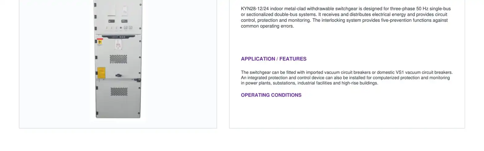 KYN28-12/24 Indoor Switchgear