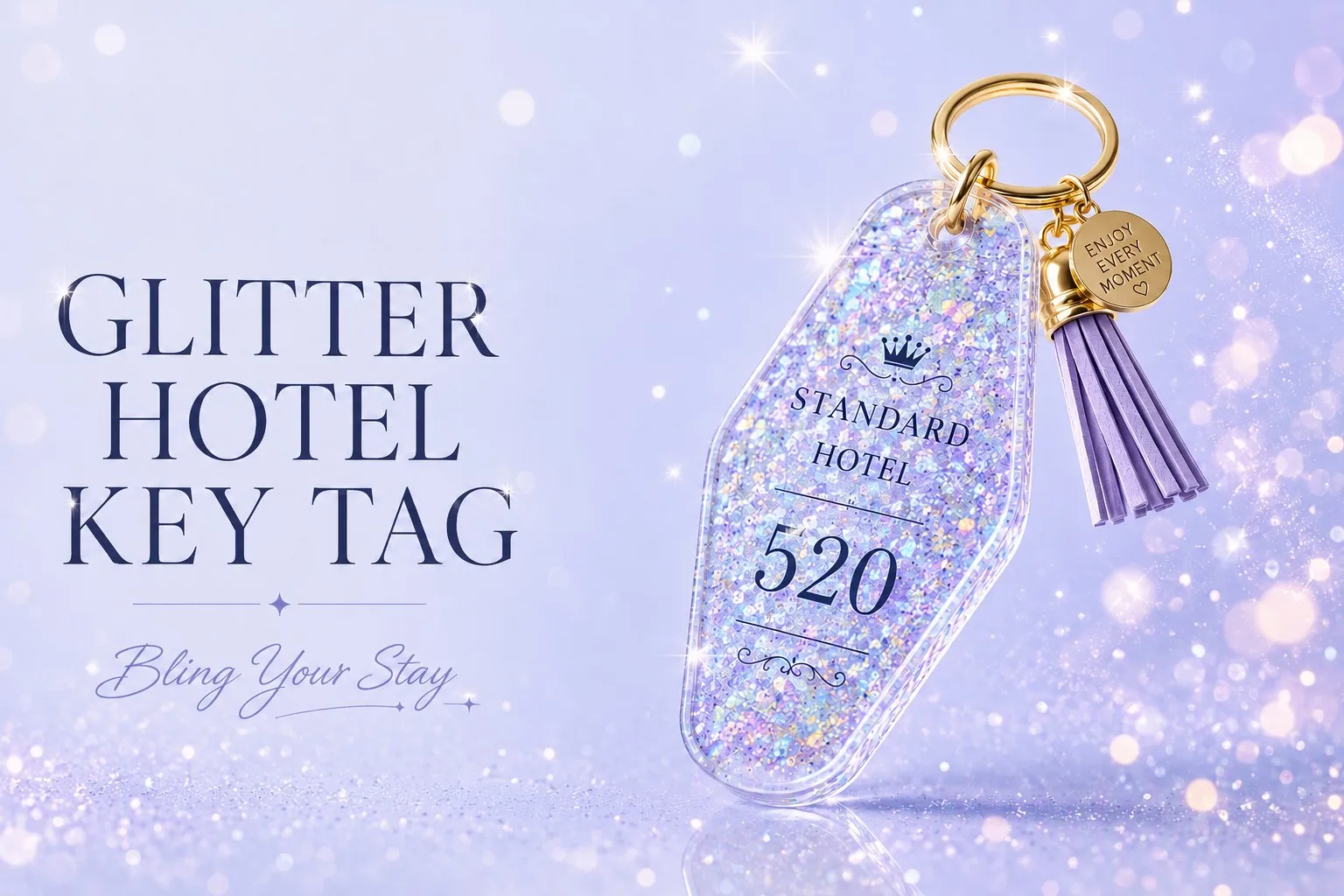 Glitter Hotel Key Tag hero banner