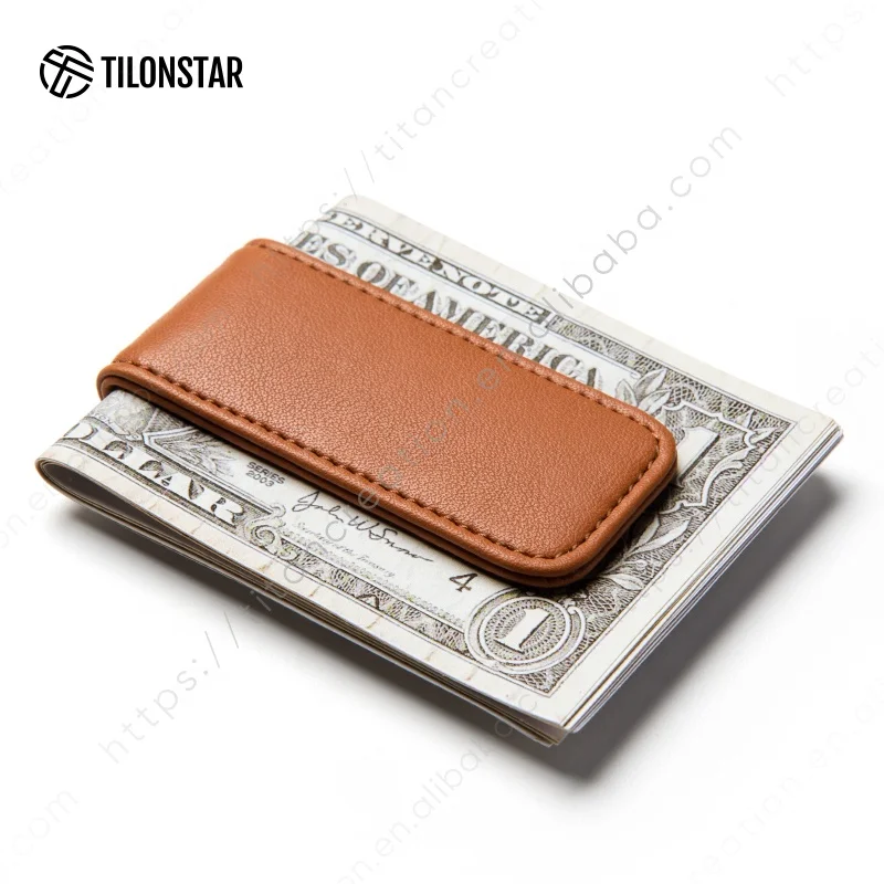 

Wholesale Personalized New Leather Magnetic Money Clip Custom Logo Money Clip