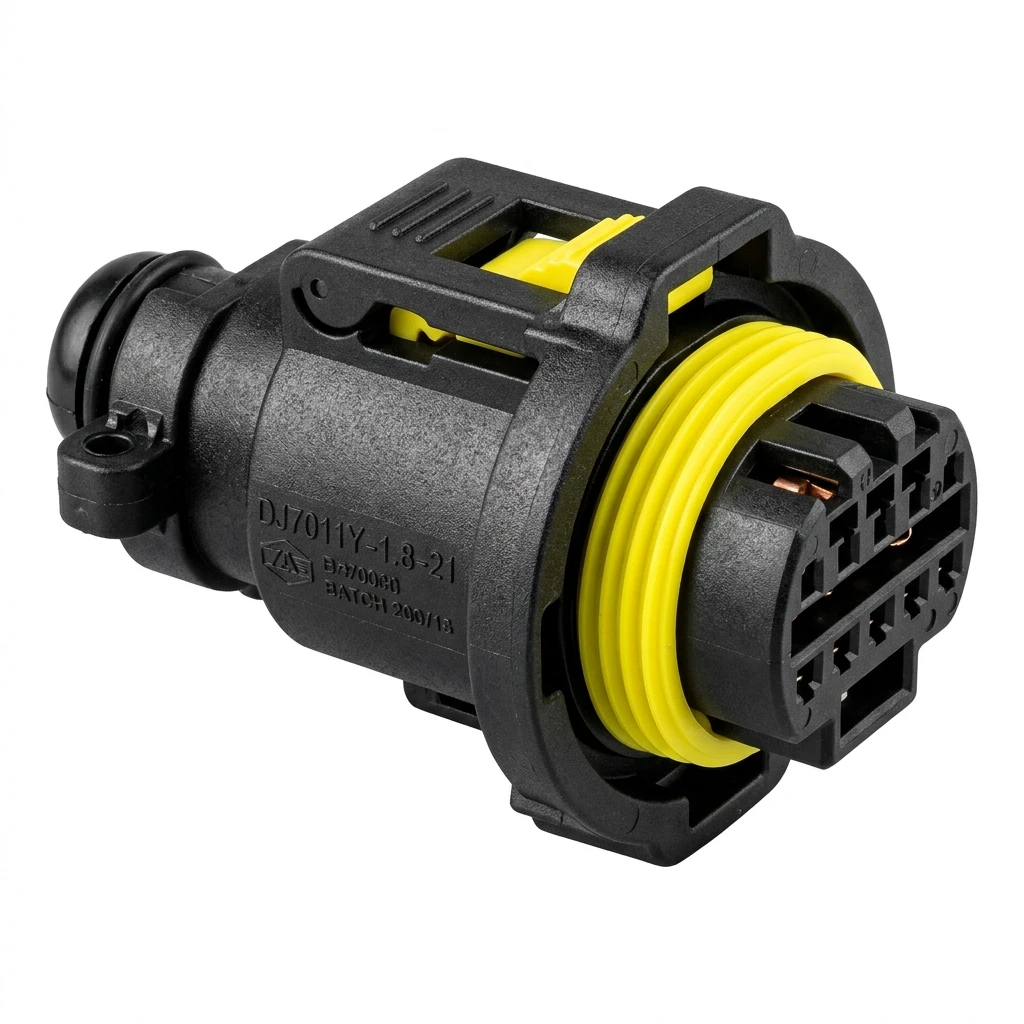 DJ7011Y-1.8-21 1-Pin Waterproof Auto Connector with Yellow Seal
