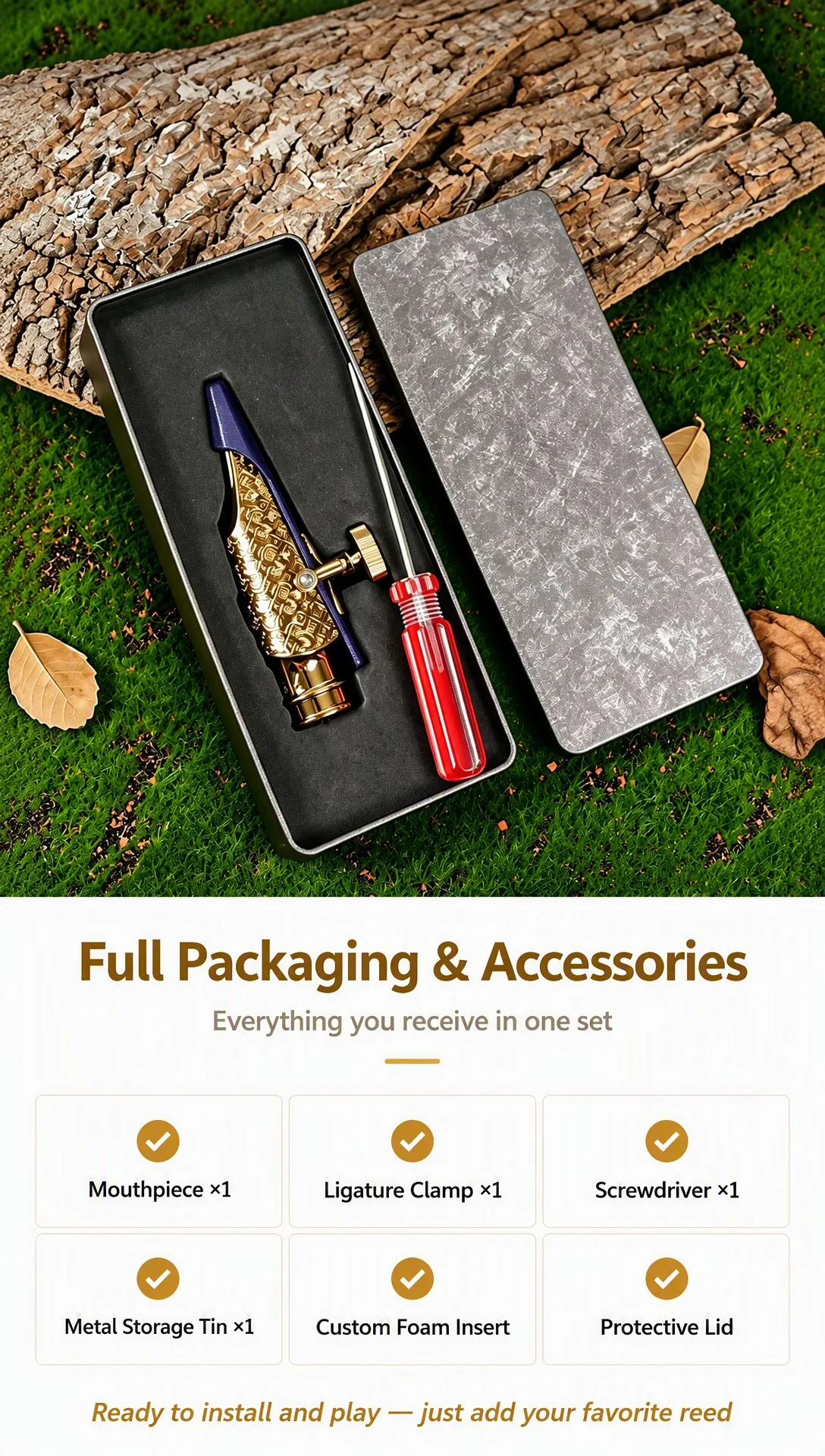 Metall-Altsaxophon-Mundstück JOYLITE Lava Tone Brass Professionelles Jazz-Saxophon-Mundstück – Detail 9
