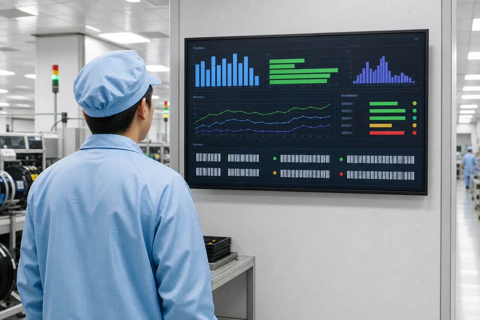 Quality data monitoring wall with charts