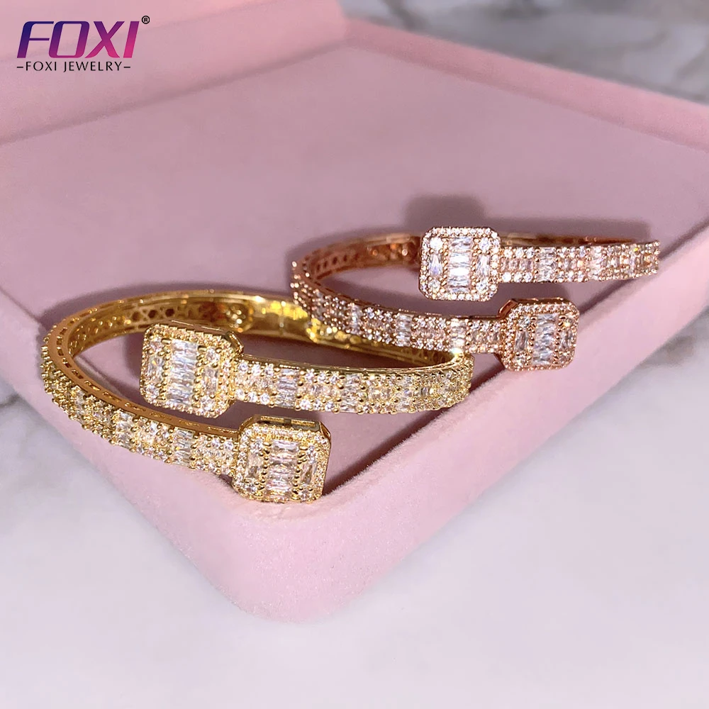 

2022 new square zircon fashion hip hop Style Charm Gold Plated women's bracelet ins popular wholesale