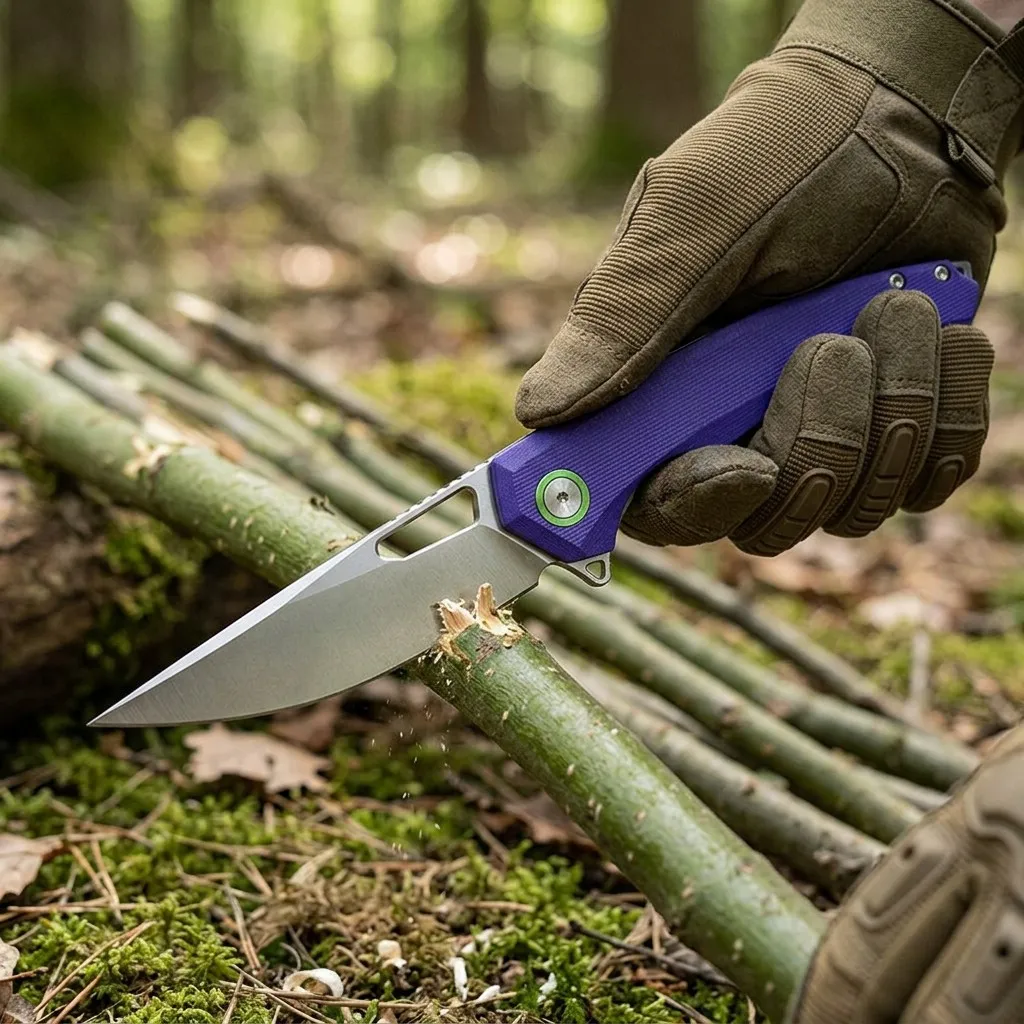 14C28N Survival Knife in Use