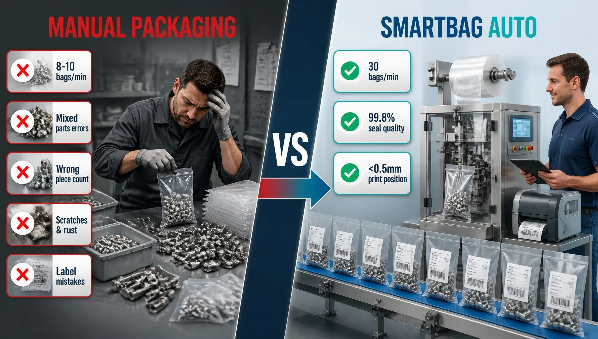news-1-1 Manual packaging pain points vs SMARTBAG automatic bagging solution