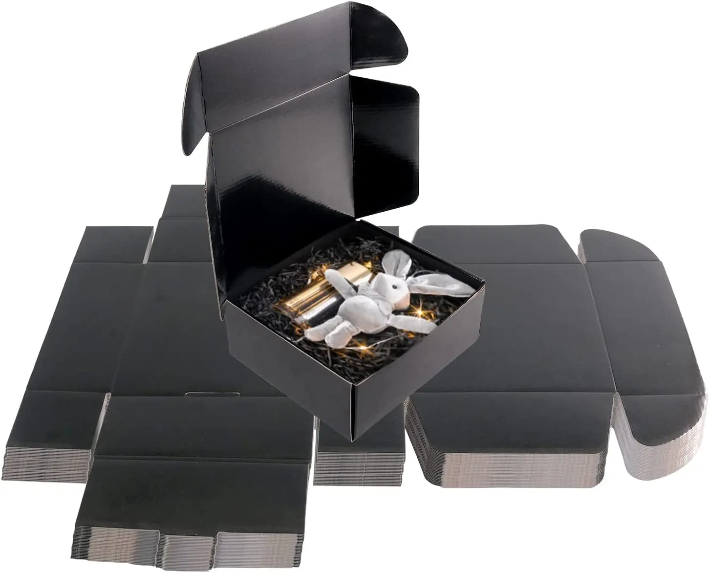 

Wholesale Custom Printed LOGO Mailers Folding Gift Paper Box Cardboard Black Shipping Corrugated Packaging Mailer Boxes Custom
