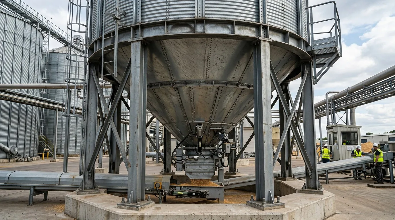 High-Efficiency Hopper-Bottom Grain Silo Discharge Engineering