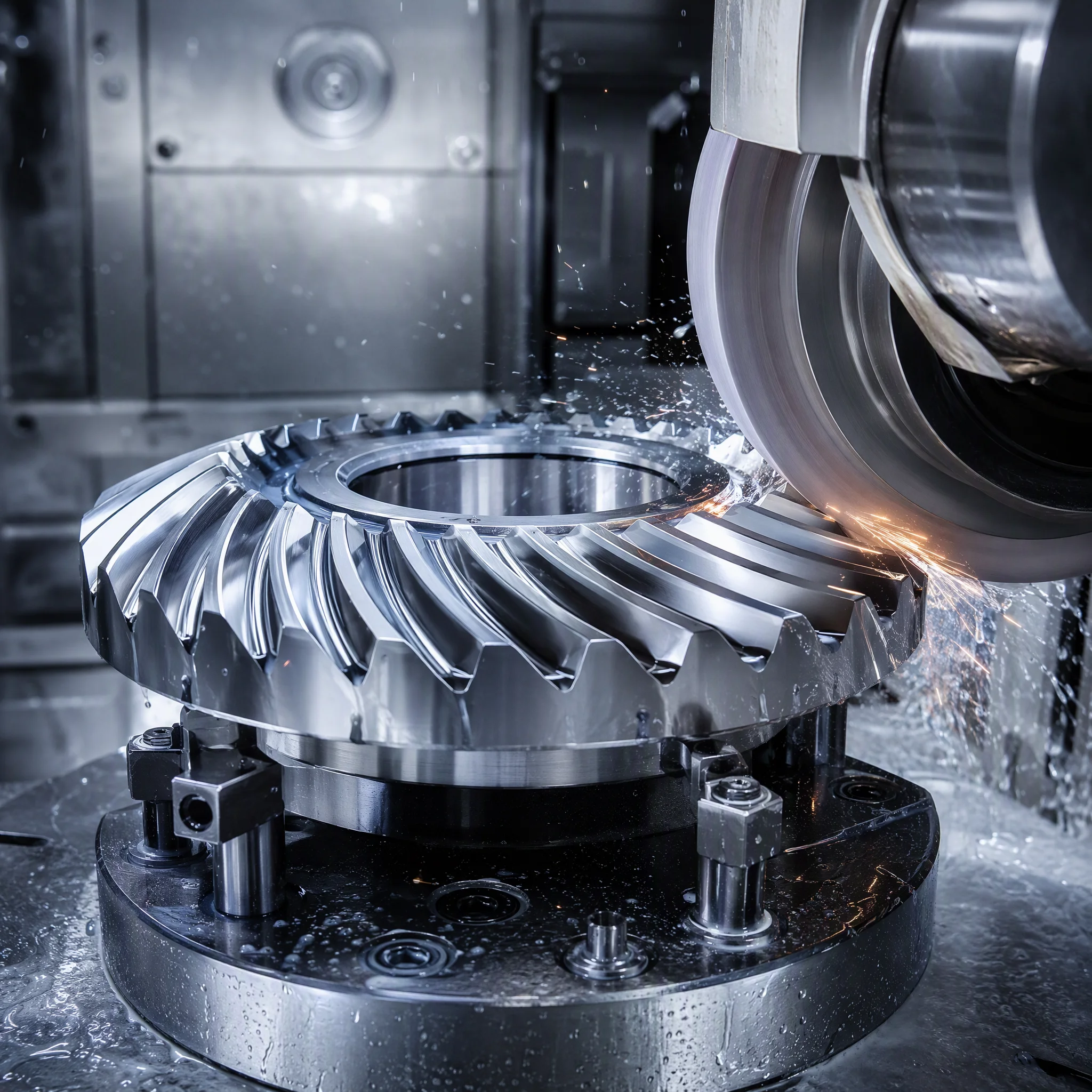 Precision Gear Grinding Close-up