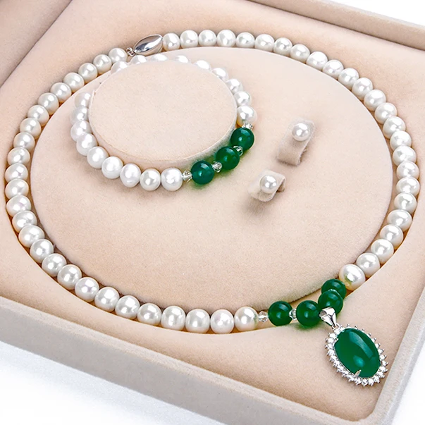 

Certified ZZXL-N0009-04 Women Fine 8-9Mm Real Freshwater Pearl Necklace Bracelet Earring Pendant Ring