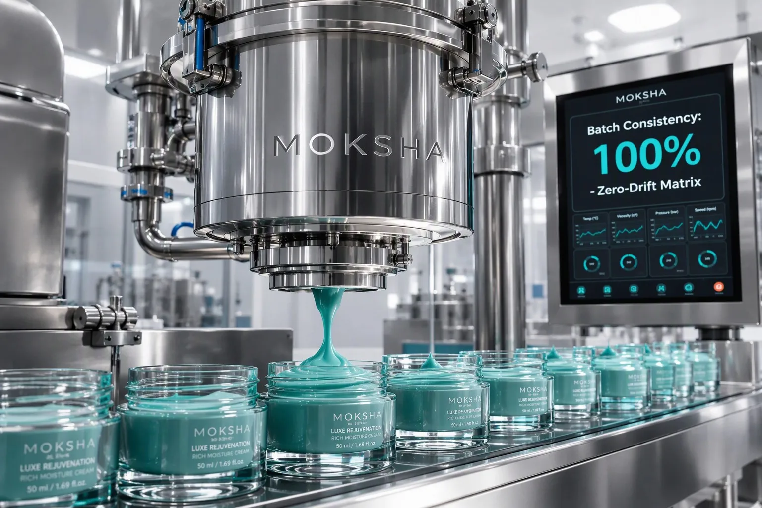 High-End Face Cream Scaling: Luxury manufacturing and micro-emulsion data at MOKSHA