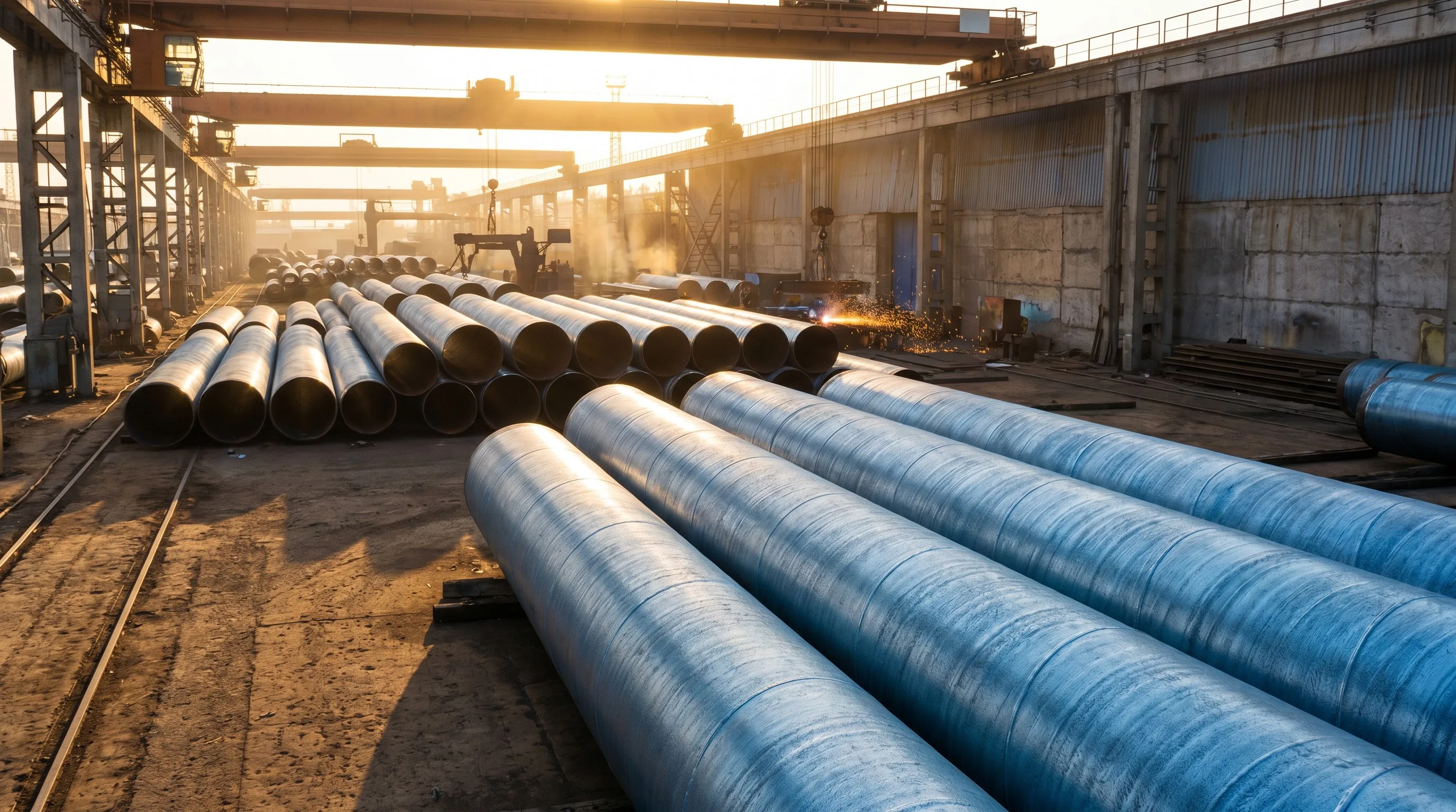 Large diameter steel pipe manufacturing