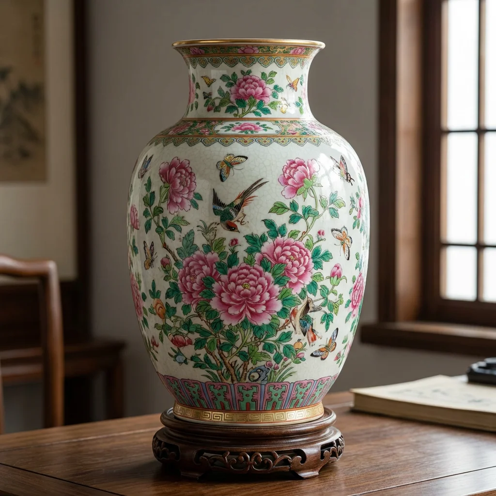 Qing Dynasty Famille Rose Vase
