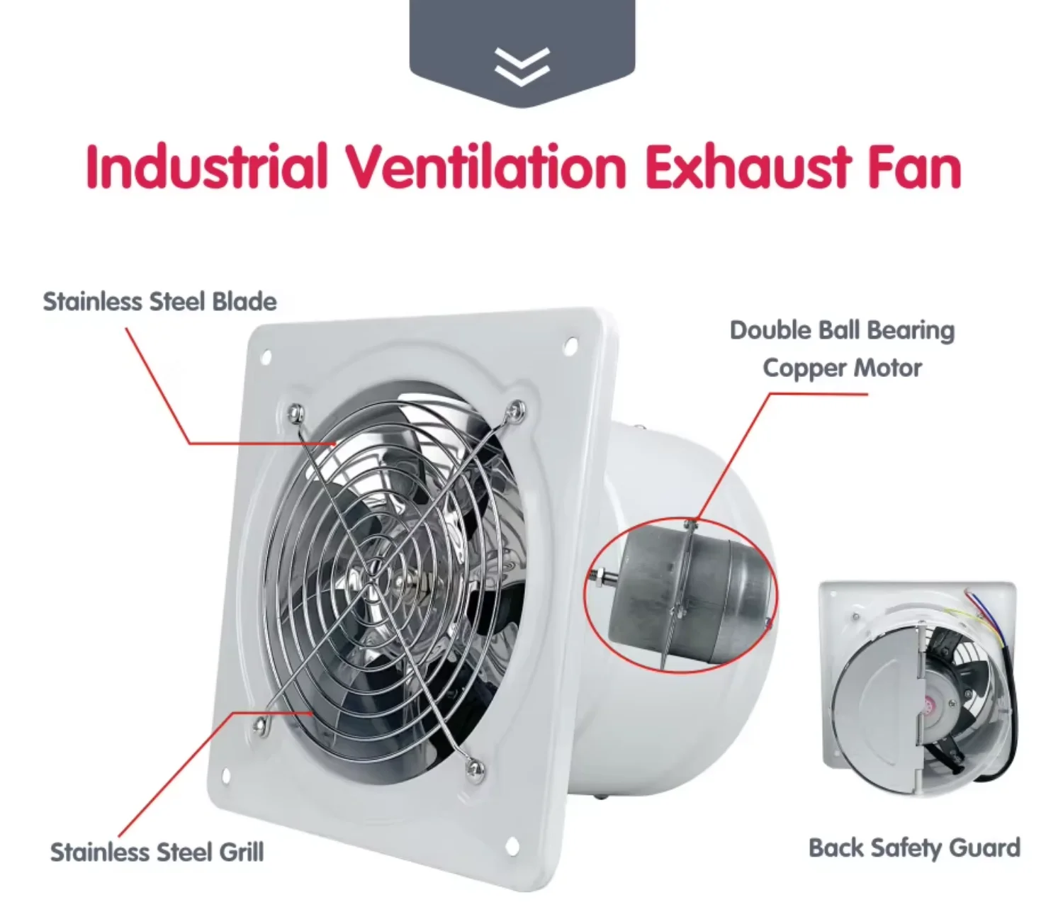 Wall Mounted Exhaust Fan, 2800rpm, 220V - detail 6