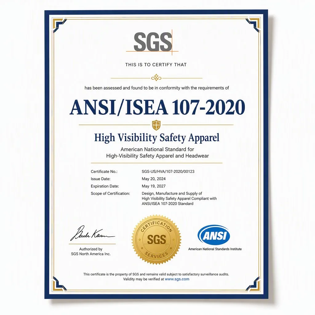 ANSI/ISEA 107-2020 Certificate