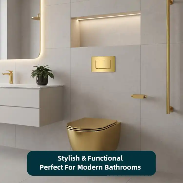 Warm Gold Stainless Rectangular Flush Plate For Premium Interiors